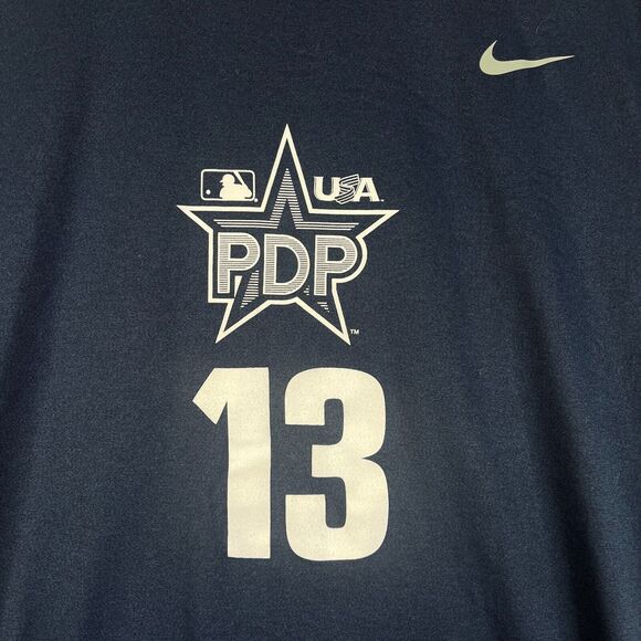 Nike USA #13 Morgan Team USA  T-Shirt Large Blue Dri Fit  Swoosh Short Sleeve - Picture 2 of 8